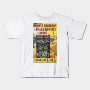 Blackpool - Vintage Railway Travel Poster - 1923-1947 Kids T-Shirt